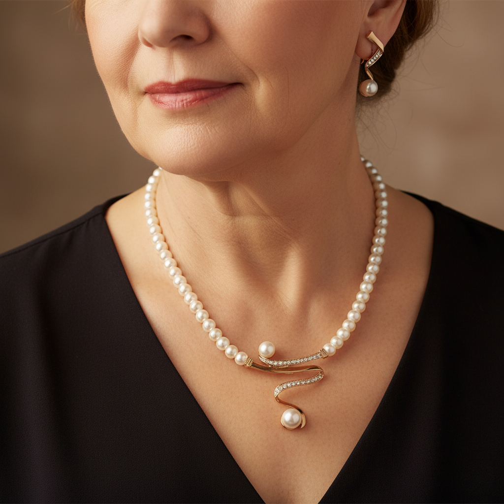 Klasyczny Perłowy Komplet z ponadczasowym urokiem