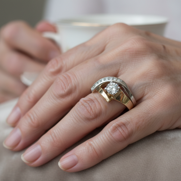 Romantyczny Złoty Pierścionek na wyjątkowe chwile