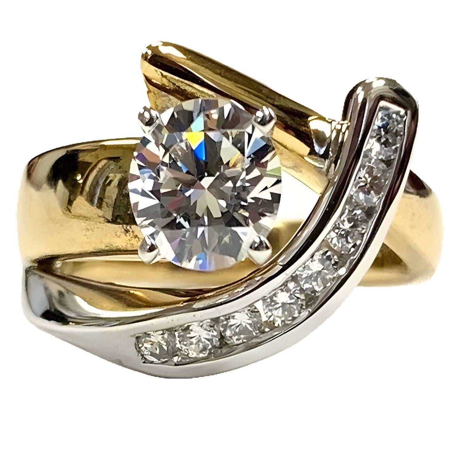 Delikatny rzemieślniczy Złoty Pierścionek