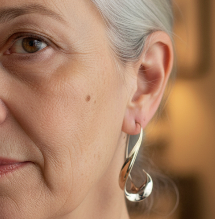 Delikatny rzemieślniczy Złoty Kolczyk